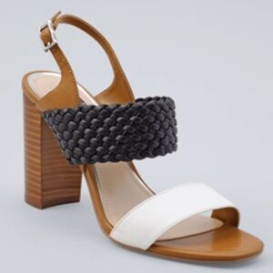 WHBM - Leather High Heeled Sandal - Black / Brown - Size 9